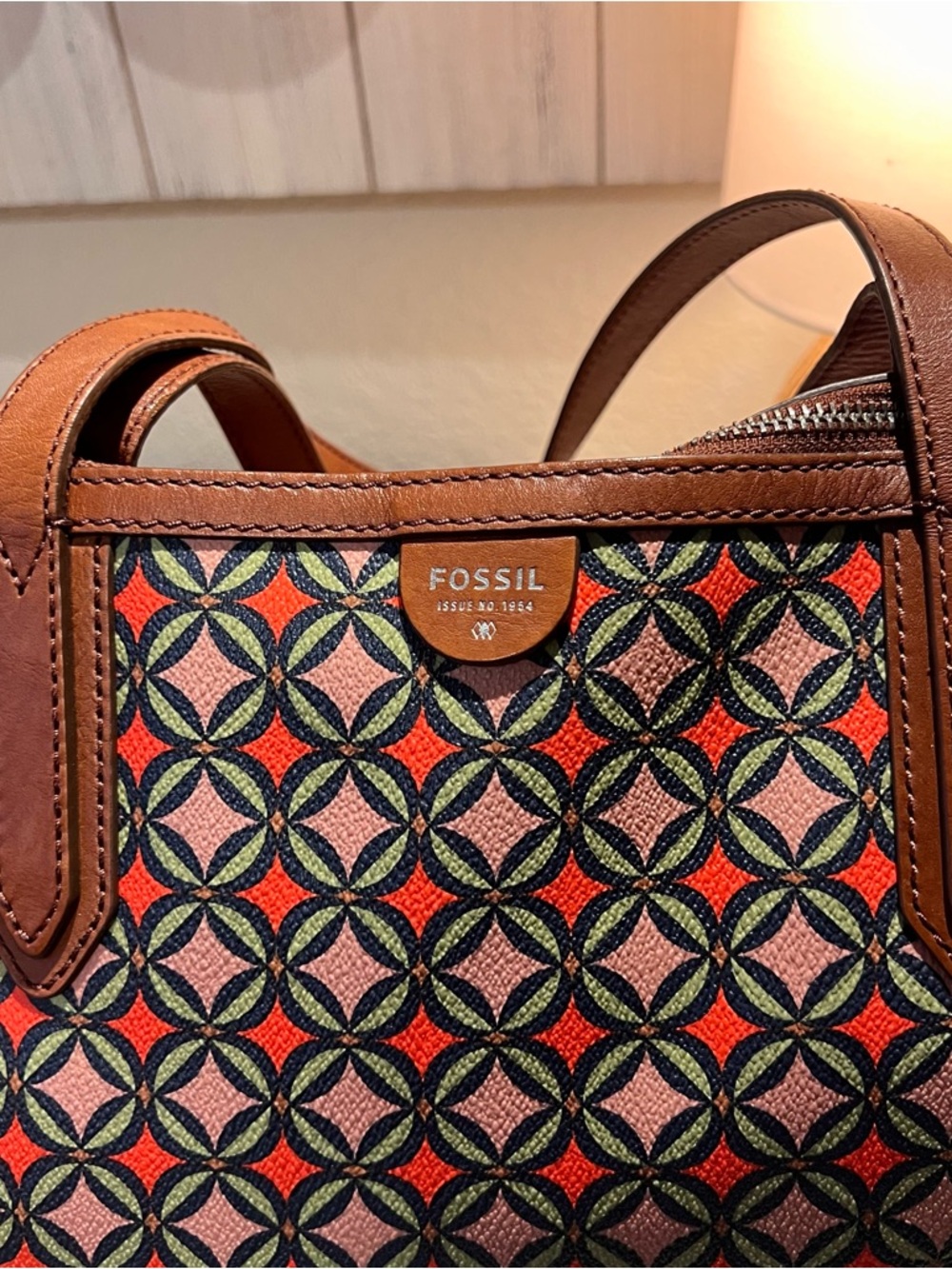 Fossil Sydney Multi-color Coated Canvas Tote Bag - Picture 2 of 13